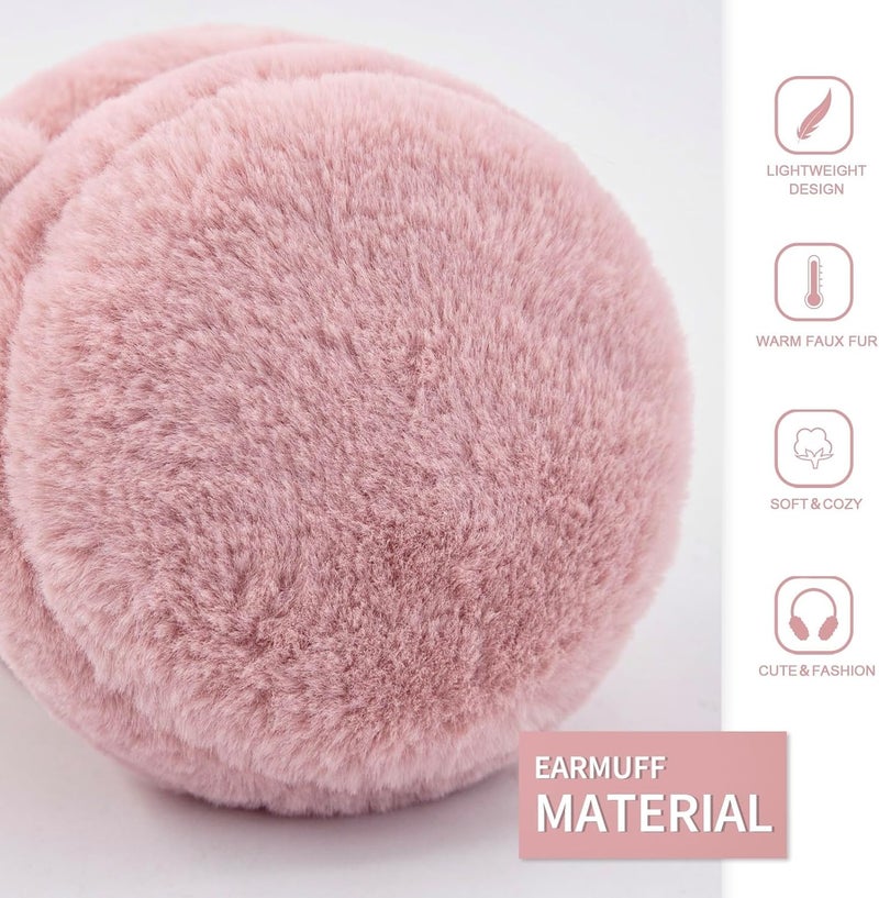 YATANAM Women Ear Muffs Winter Girls White Earmuffs Fuzzy Kids Black Ear Muff Cute Fluffy Ear Warmers Foldable Ear Covers Boy - Image 3